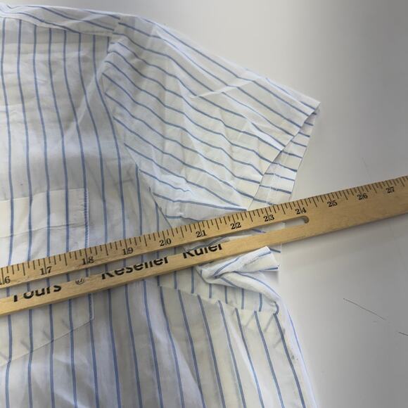 J.Crew‎ Top Womens Large White River Stripe Seacoast Tie Front Button Up Shirt - Picture 8 of 8